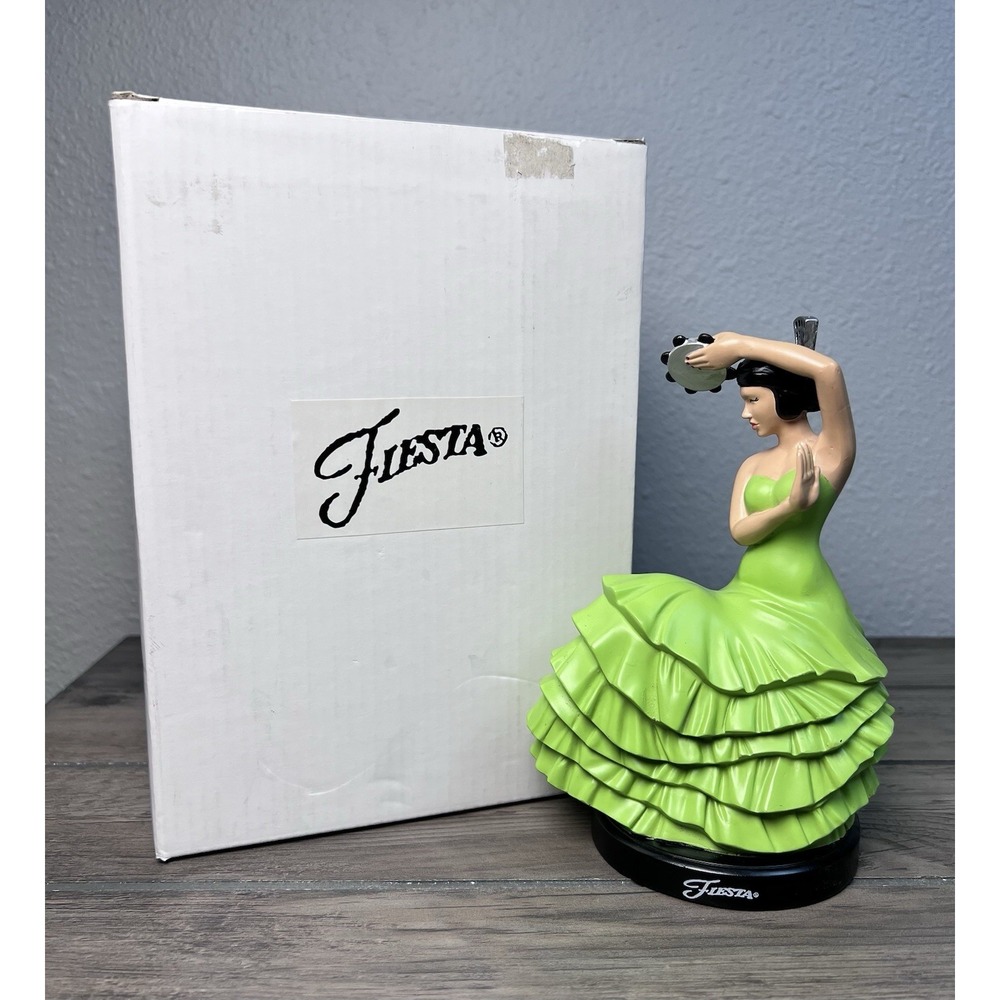 Vintage 2004 Fiesta Fiestaware ESCO Flamenco Dancing Lady Figurine Chartreuse
